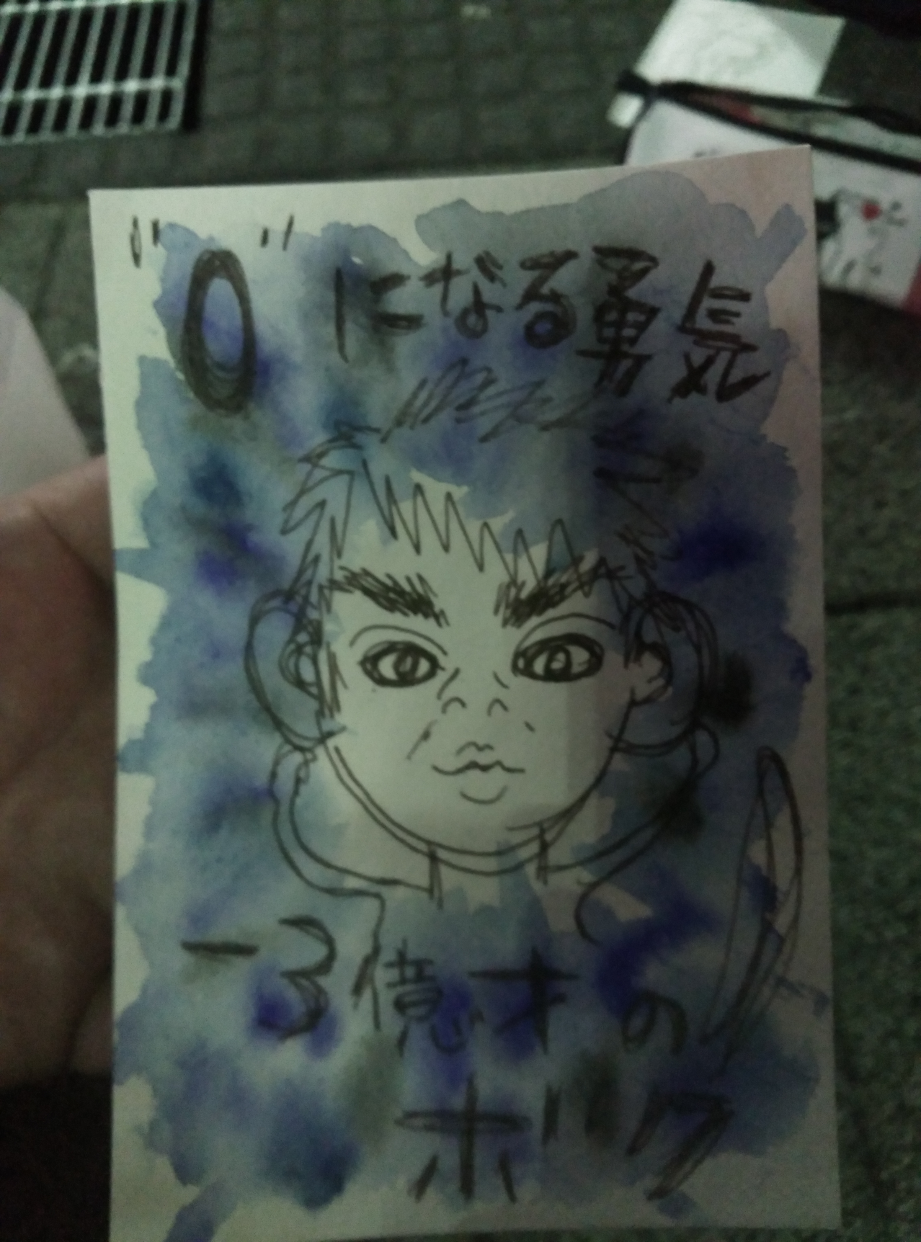 高円寺駅前で似顔絵